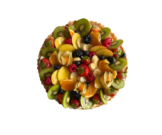 Taart met Gemengd Fruit en Zwitserse Room